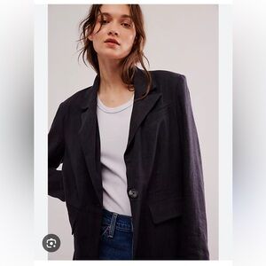 Free People Charolette Linen Blazer size small